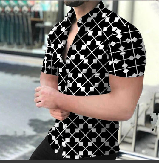 Square Black printed shirt for men - royalparow